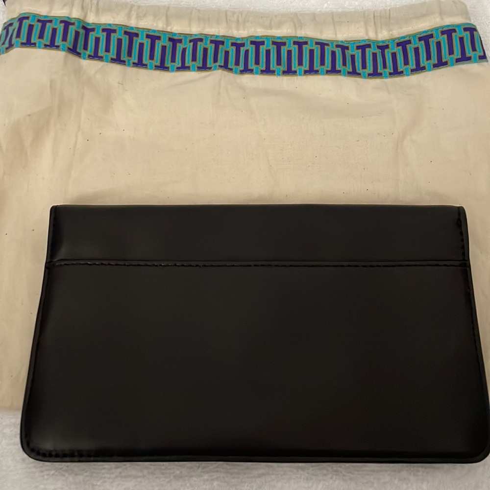 Tory Burch Black Clutch with Gold Accent - Picture 3 of 7